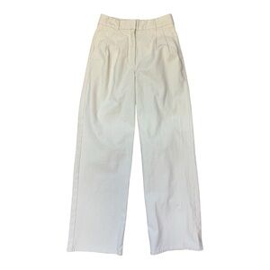 Wilfred Free Cream/beige Wide Leg Pants High Rise Cotton Blend Size 2